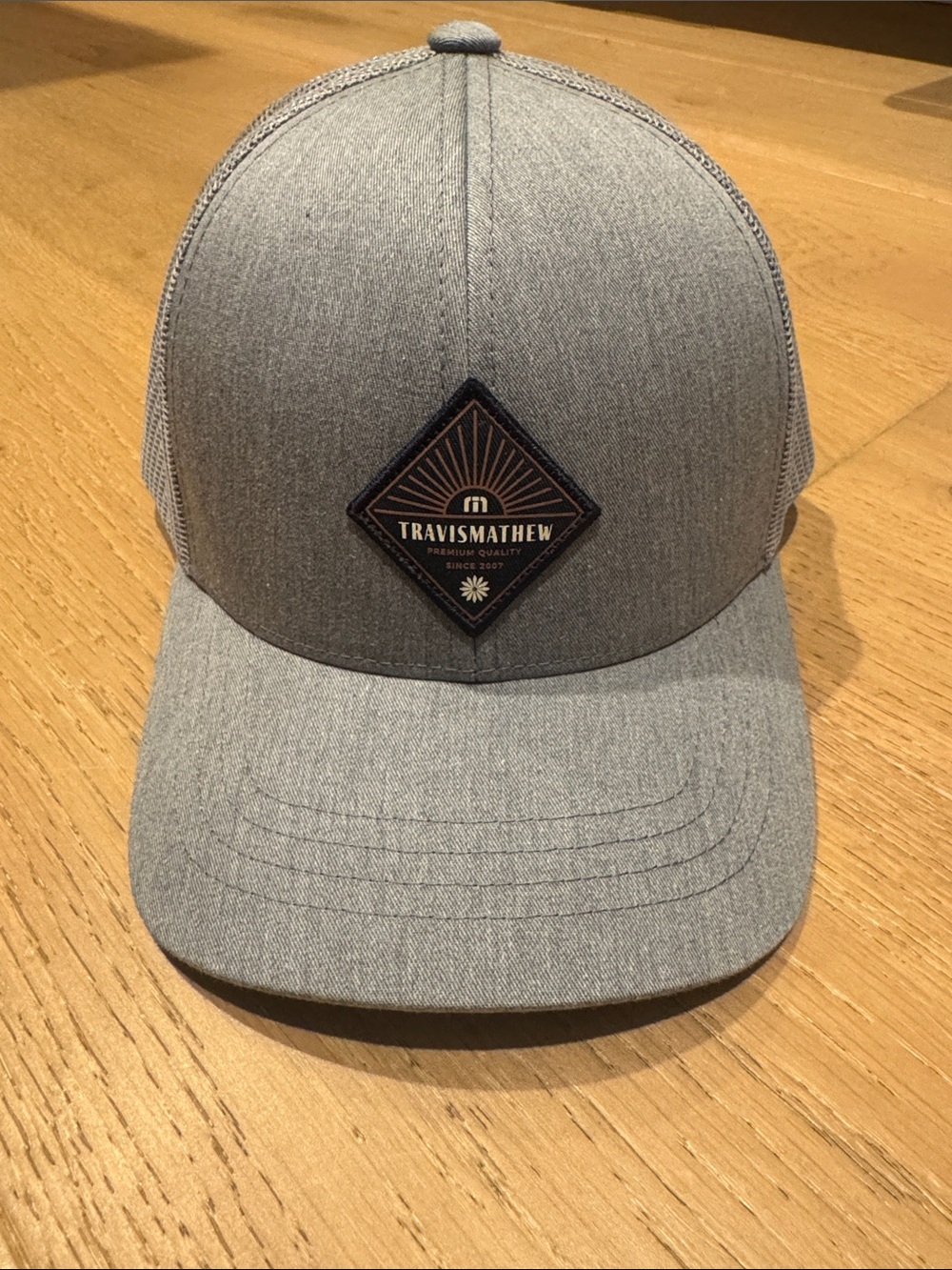 TravisMathew Grey Mesh-Back Baseball Cap